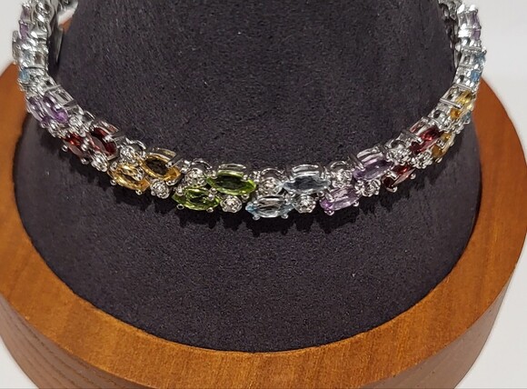 Jewelry - Multicolor Gemstone Tennis Bracelet - Women Jewelry